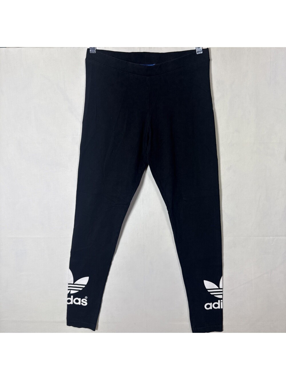 adidas Originals Womens Small Black Trefoil Ankle Logo Leggings Stretch Pants S